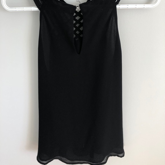Black Work Top/Blouse with Strappy Neck Detailing - Picture 5 of 5
